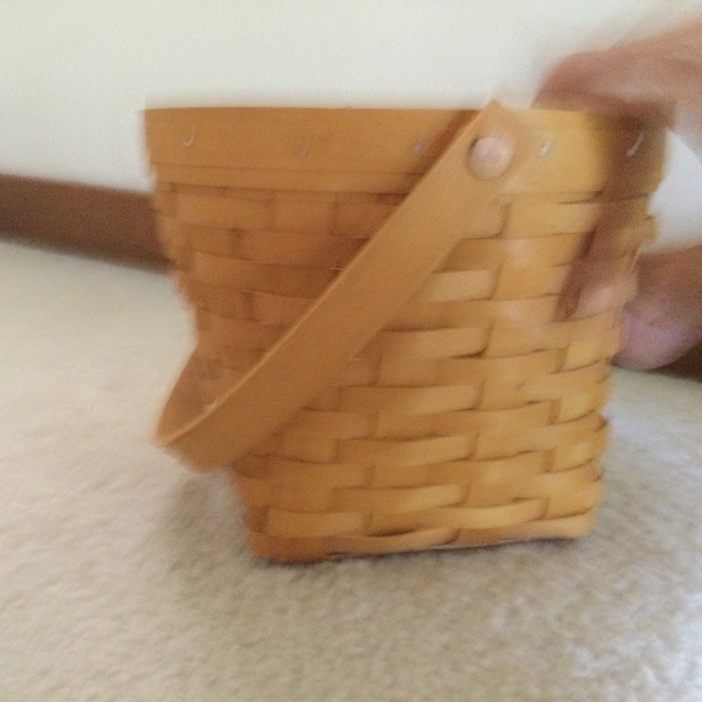💝VINTAGE💯❤️LONGABERGER BASKET, LINED & HANDLE🎉🎉🎉GARDEN SPLENDOR LINING🎉 - Picture 10 of 12